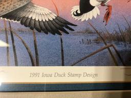 1991 Iowa Ducks Unlimited Print/Stamp By Jerry Raideke