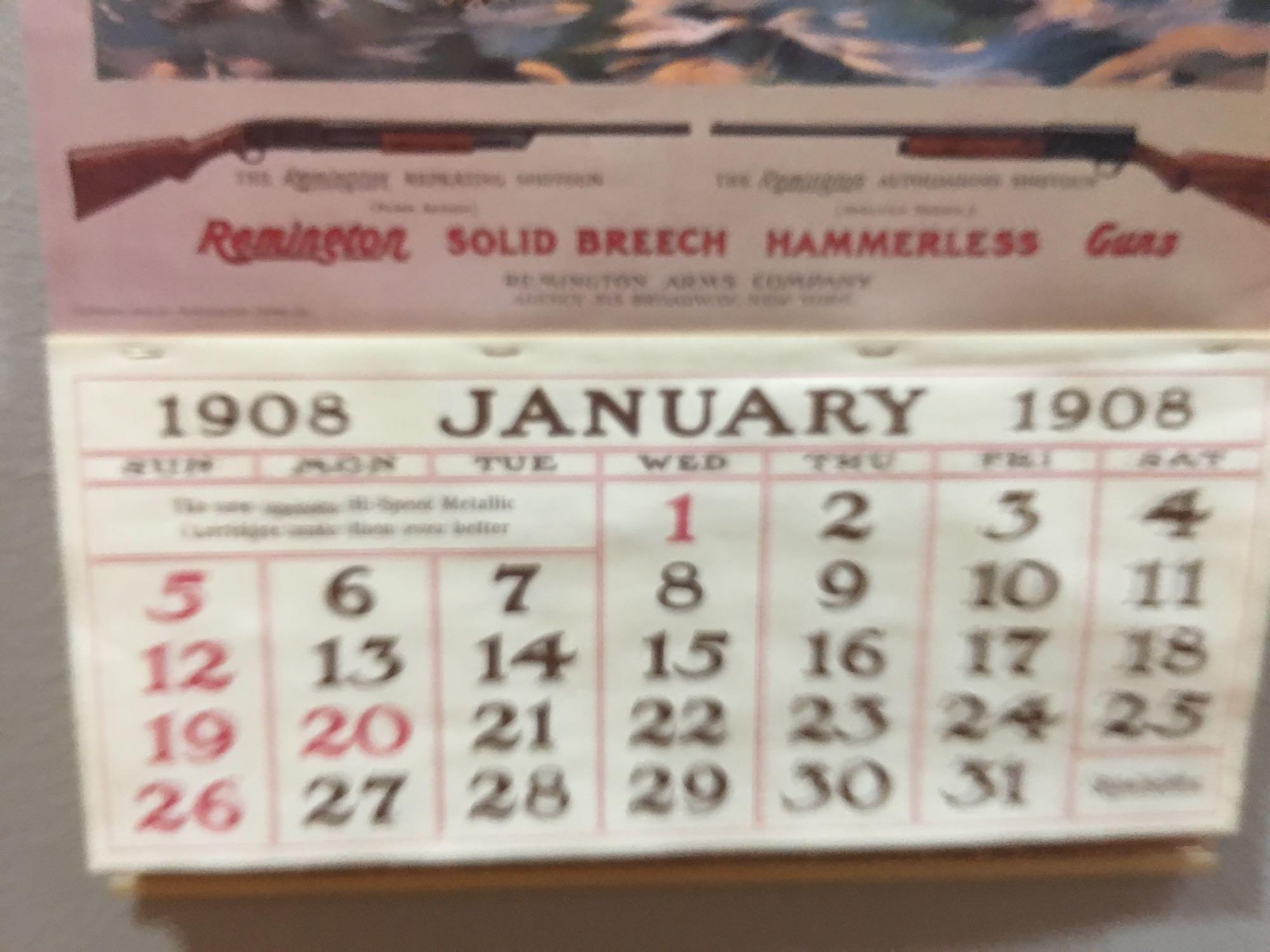 Remington Firearms Calendar 1908