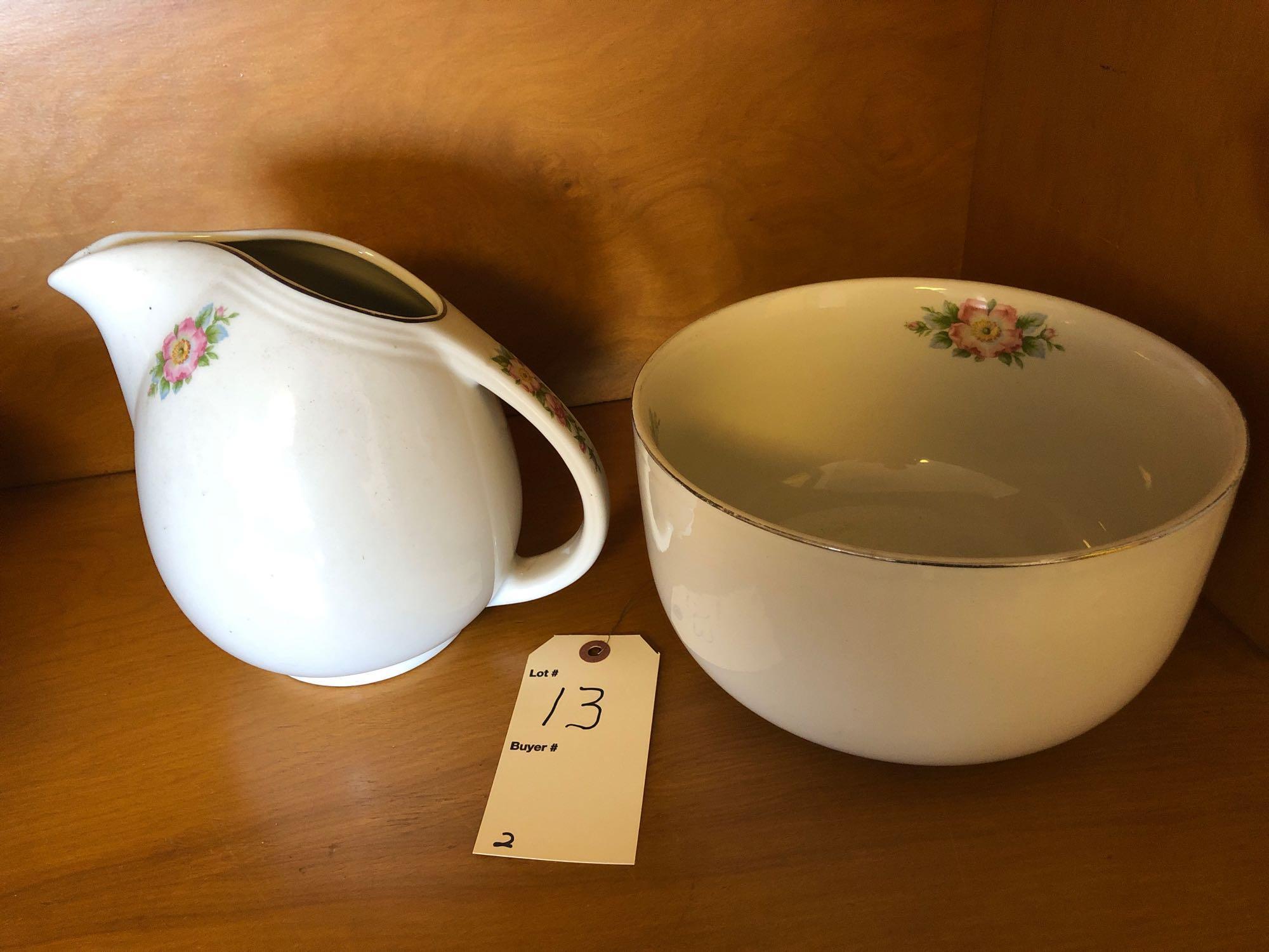 Hall?s matching pitcher & bowl set