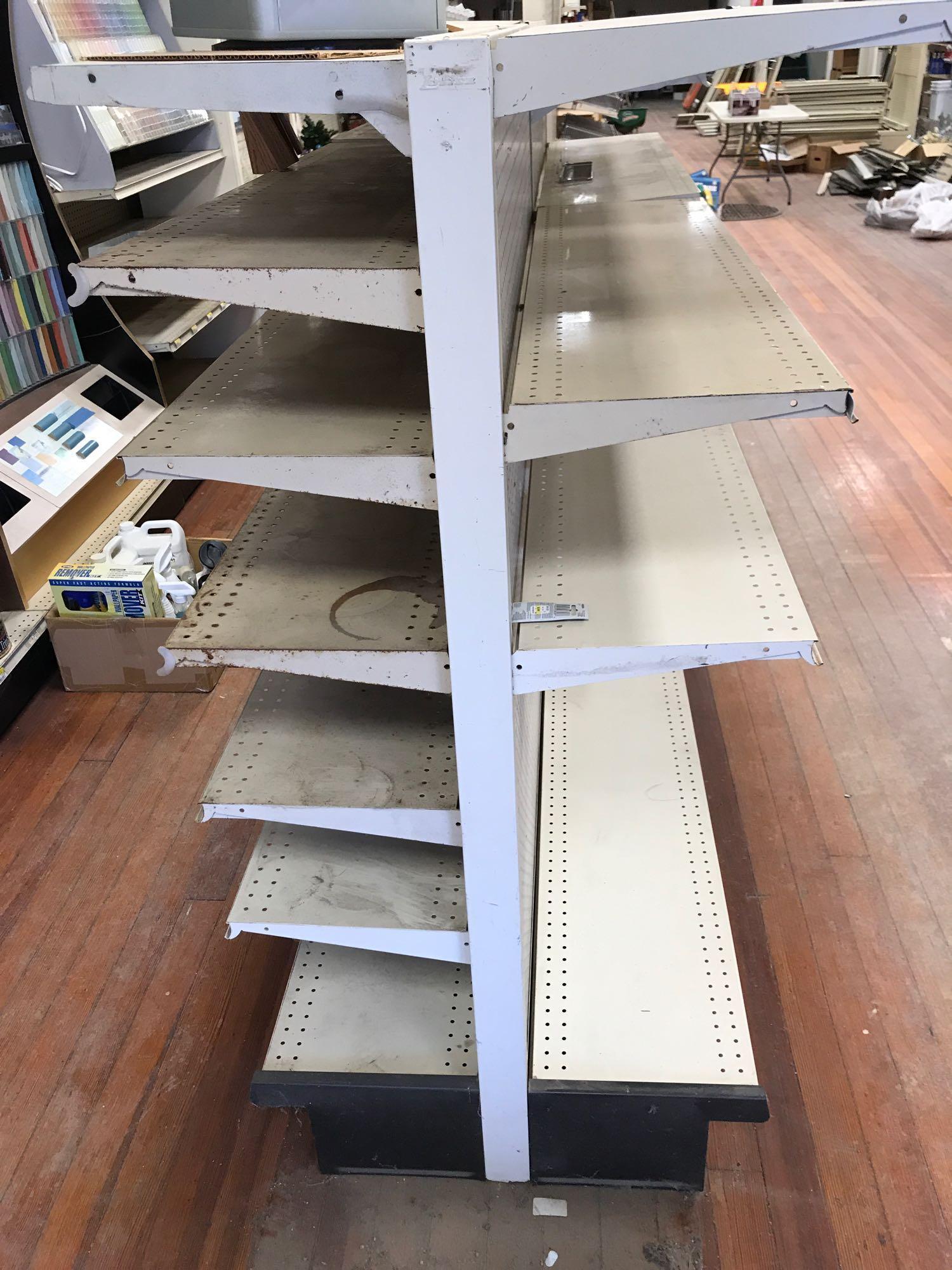 4] Sections Double Sided Free Standing Shelving Fixtures