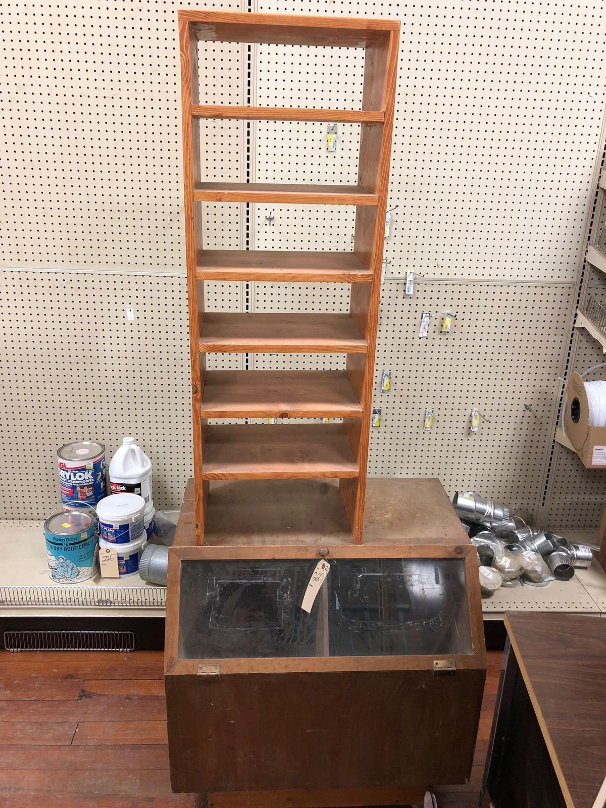 Wood Display Rack and Cabinet