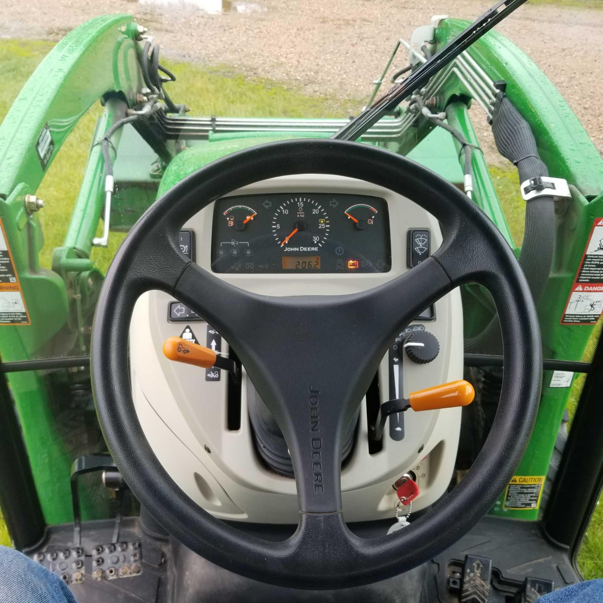 2008 John Deere 4320 Compact Tractor, Mfd, Cab, Hydro Transmission with 400X Loader