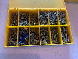 Screws, drywall nails, utility knives