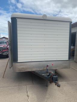 1992 Kiefer enclosed 8' x 18' insulated job trailer, swinging doors, 6 1/2' ceiling height, tandem