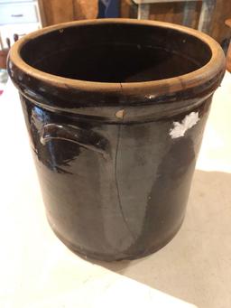 3 gal. brown crock (small crack and chip).