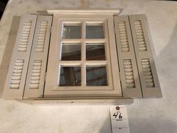 Decorative double-hinged door w/shutters, which opens to mirror ~ Nice! No Shipping