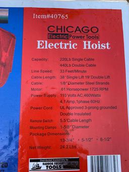 Chicago Electric Power Cable Hoist [NIB]