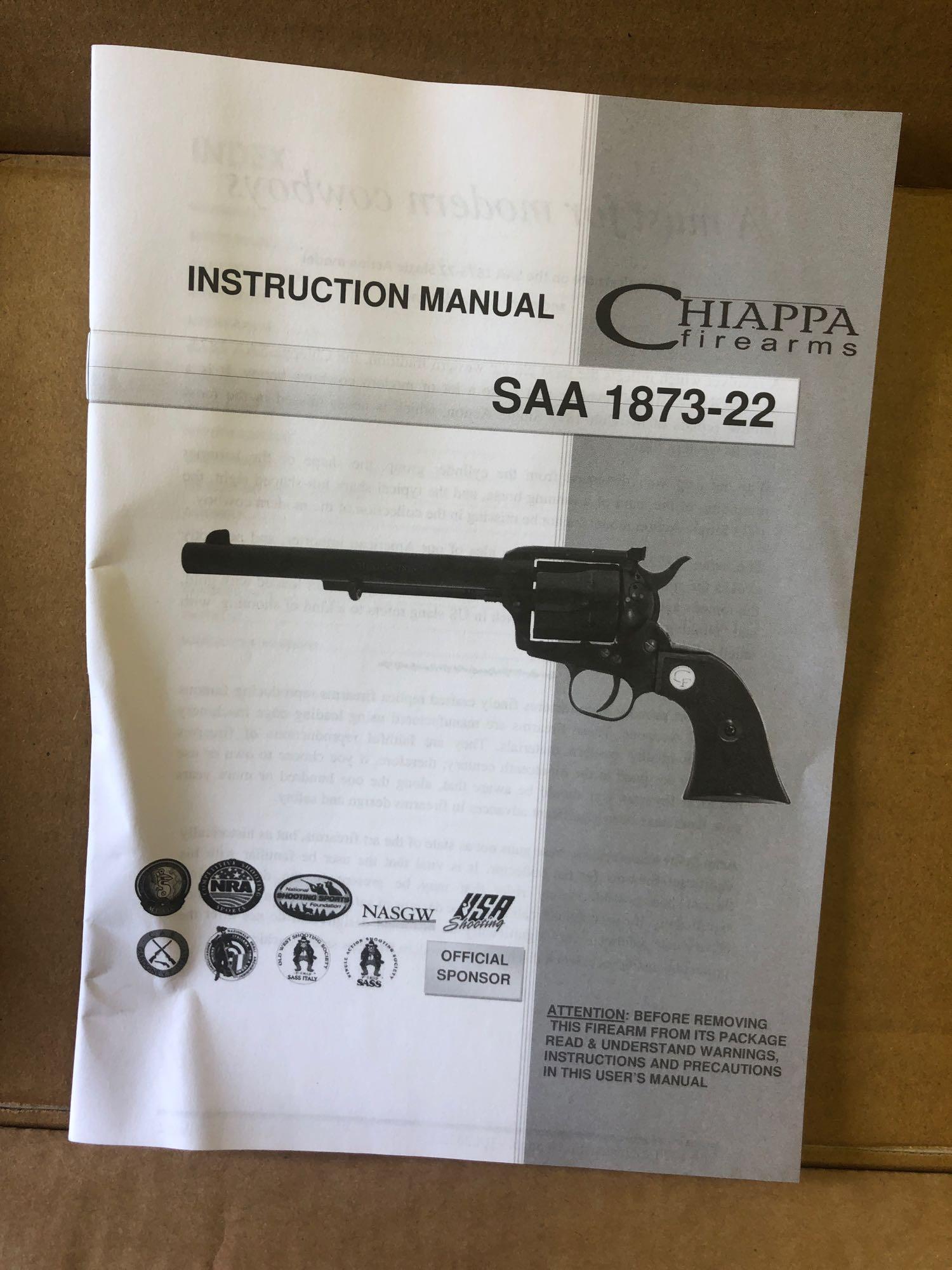 Chiappa 1873 SAA-22 Single Action Revolver - NIB