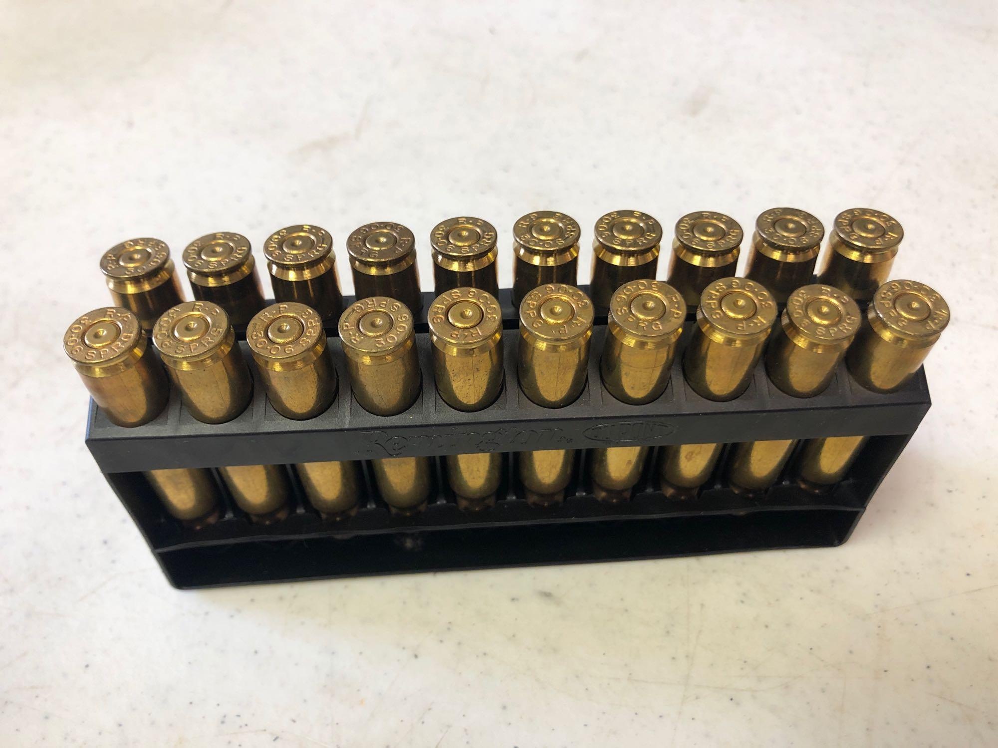 30-06, 20 ga. and 243 ammo and hand gun case.