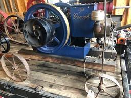 "The Goesch" hand crafted 2004, gas engine,12hp, runs on gas, kerosene, or 85 alcohol - unique &