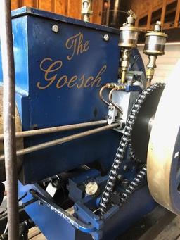 "The Goesch" hand crafted 2004, gas engine,12hp, runs on gas, kerosene, or 85 alcohol - unique &