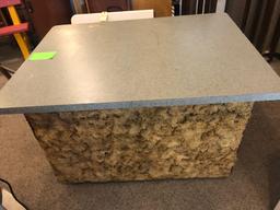 Portable Formica top bar, measures 36'' W x 49'' D x 32'' H on wheels - NO SHIPPING!