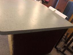 Portable Formica top bar, measures 36'' W x 49'' D x 32'' H on wheels - NO SHIPPING!