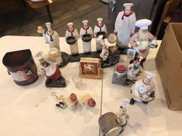 Assorted Kitchen Chef decor and figures