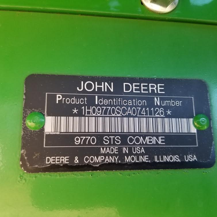 2011 John Deere 9770 Self Propelled Combine 2wd