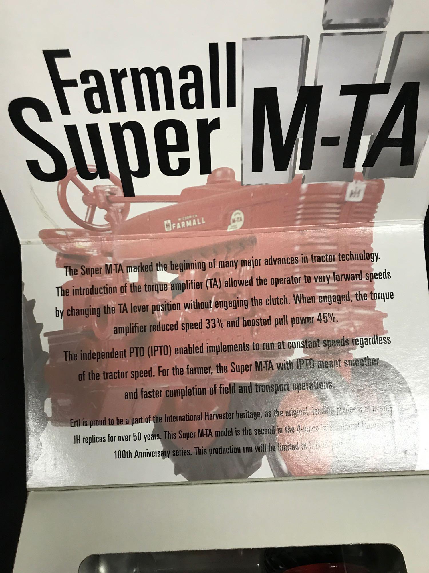 Farmall Super M-TA Tractor 1/16th -NIB