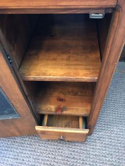 Vented wood cabinet 22" D, 14.5" W, 30" Tall. NO SHIPPING!