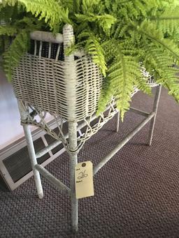 Wicker plant stand, 11" W X 28" L X 30" H. NO SHIPPING!