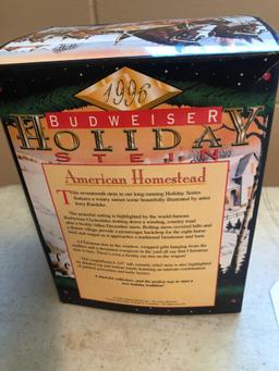 American Homestead 1996 Budweiser holiday beer stein