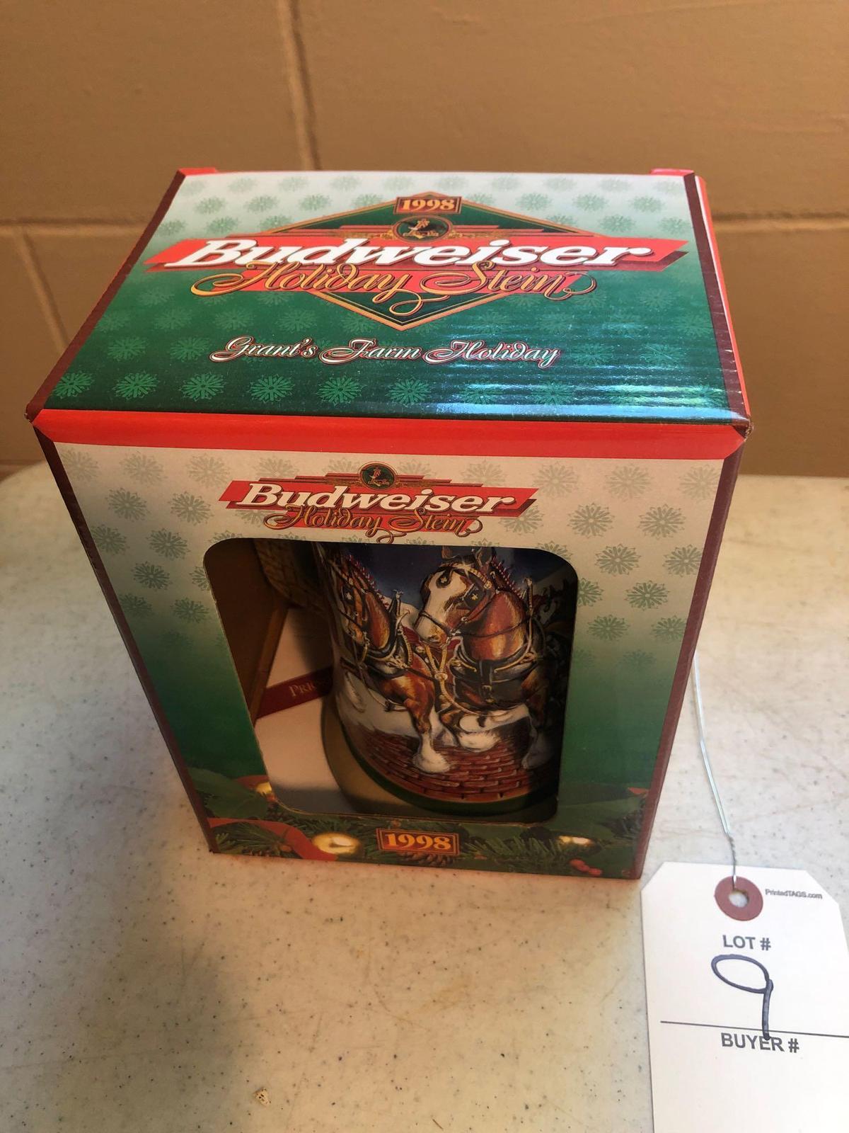 1998 Budweiser holiday beer stein