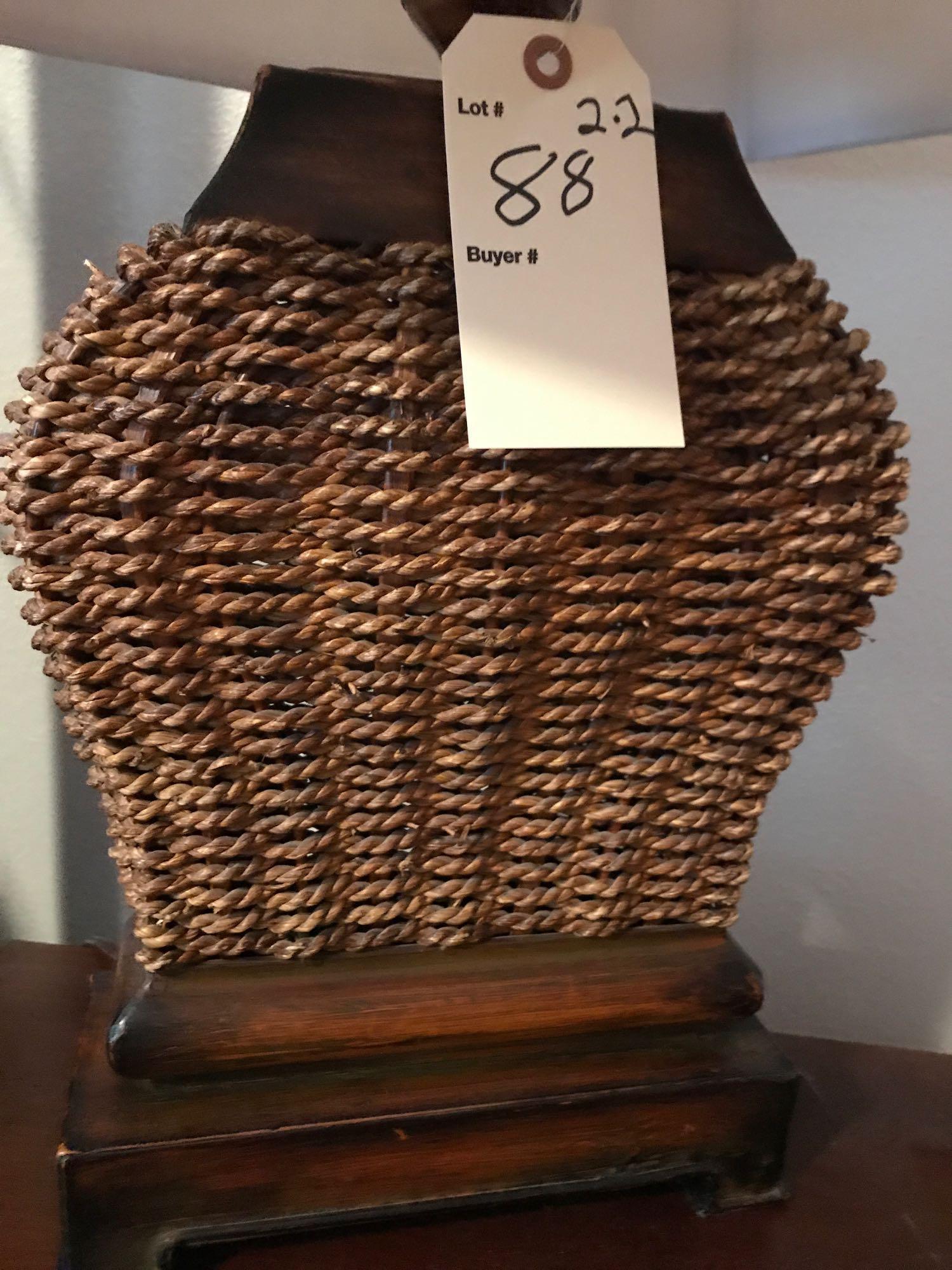 2 Wicker Based Lamps w/Shade 31'' T. NO SHIPPING AVAILABLE!