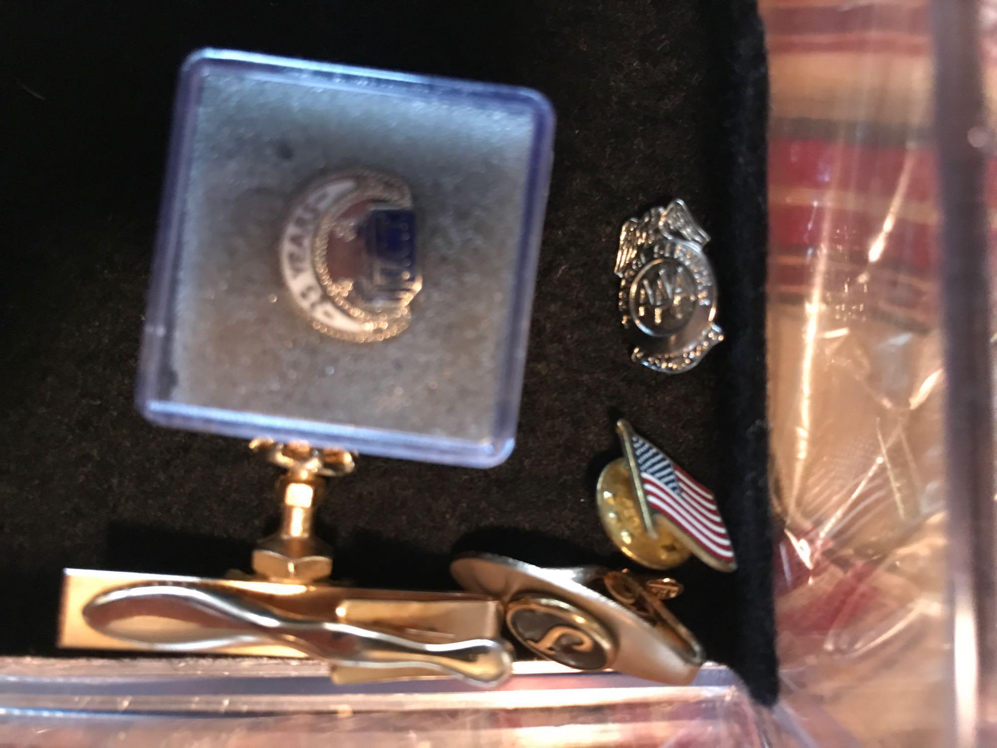 Assortment of Tie clasps and Pins