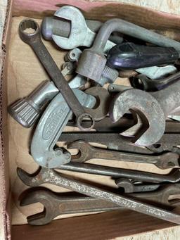 Box end and open end wrenches, copper tubing cutter, etc