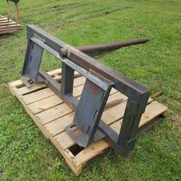 3 PRONG BALE SPEAR SKID STEER MOUNT