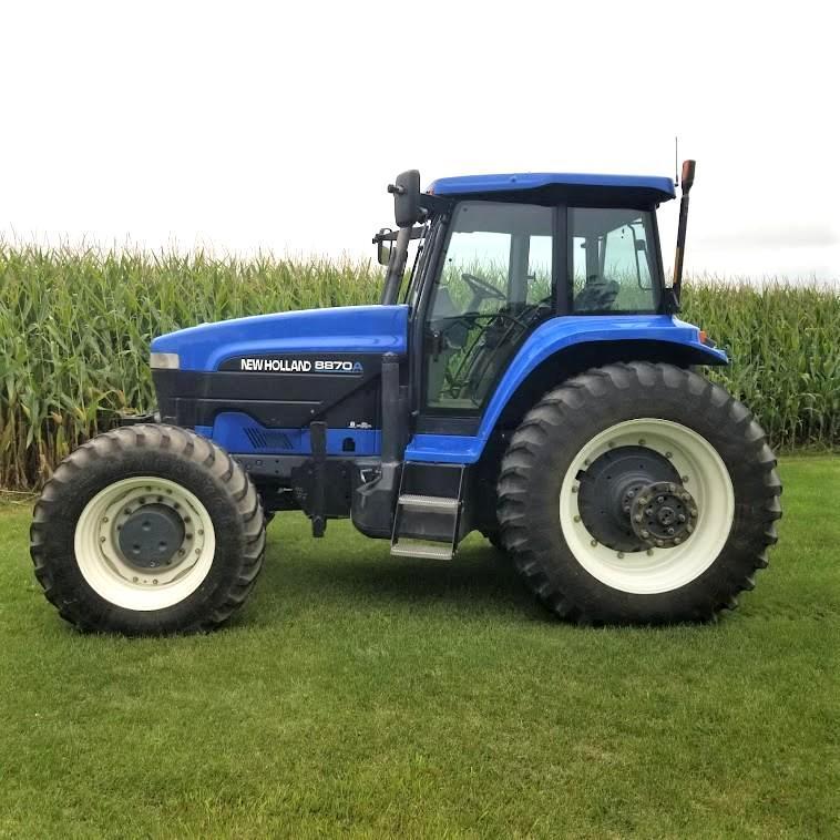 2001 NEW HOLLAND "8870A" TRACTOR, CAB, SUPER STEER MFD