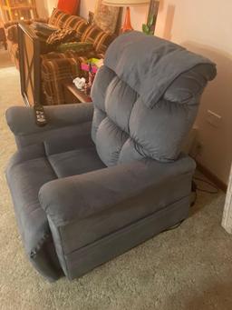 Golden power lift and recline chair, blue in color, just like new.