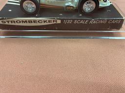 Willard Strombecker 1/32 scale race car, in original box, in display case