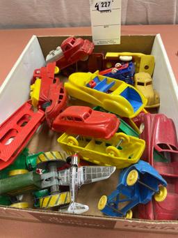 box of misc. Renwal Toys plastic cars