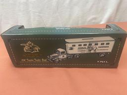 Ertl...Anheuser Busch 1941 Tractor Trailer Bank, 1/43 scale, die cast metal, locking coin bank, NIB