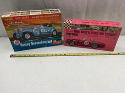 BOXES ONLY-Monogram Racing Duesenberg model and Revell 64 cobra Ford, 1/24 scale