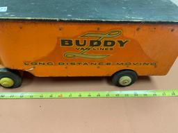 Wooden Buddy L Van Lines Long Distance Moving Truck and Trailer