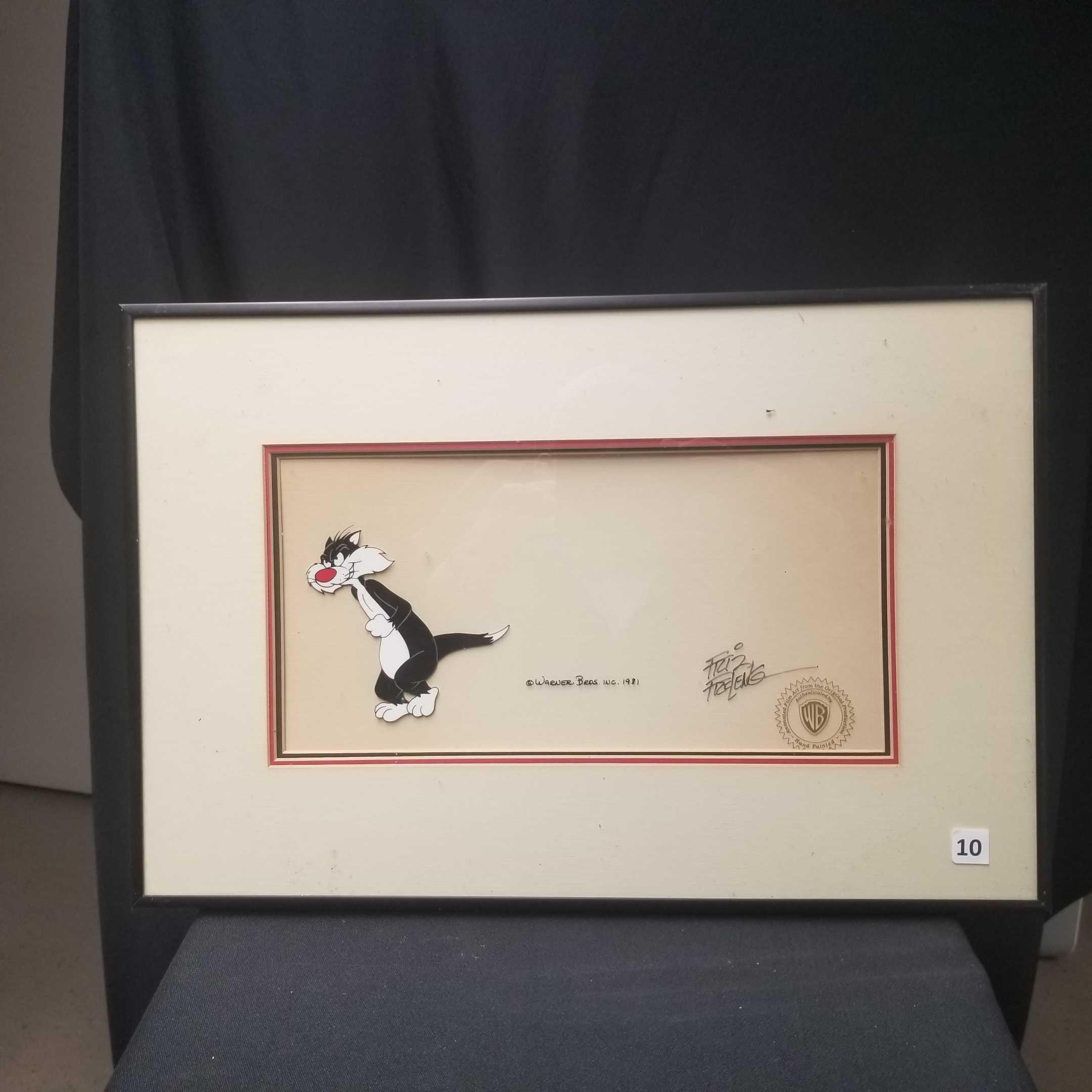 Warner Bros. Studios Original Production Animation Cel Painting,...Sylvester