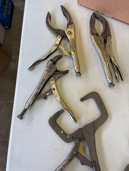 Assortment of Vise Grips & Welding Clamps