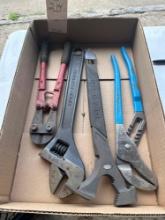 BOLT CUTTER, ADJUSTABLE PLIERS and OLIMPIA LARGE ADJ WRENCH