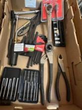 HEX WRENCHES, PLIERS, RATCHET WRENCH, AND EXTENSION ASSORTMENT
