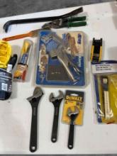DEWALTL ADJUSTABLE WRENCHES, BENCH CLAMP, BARS, and STRAPS