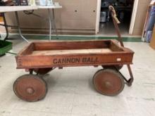 Wooden Cannon Ball Vintage Coaster Wagon- 3 ft L x 16''W