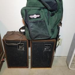 STEREO SPEAKERS and DUFFLE BAG