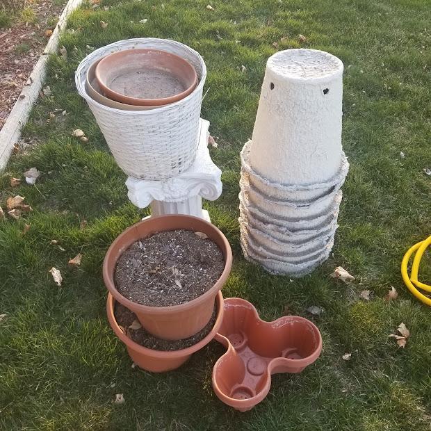 FLOWER POTS, ROSE COVERS, and PLANT STAND