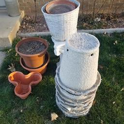 FLOWER POTS, ROSE COVERS, and PLANT STAND