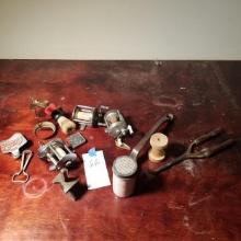 ASSORTMENT inc. COCA COLA OPENER and HIGGINS/SHAKESPEARE FISHING REELS