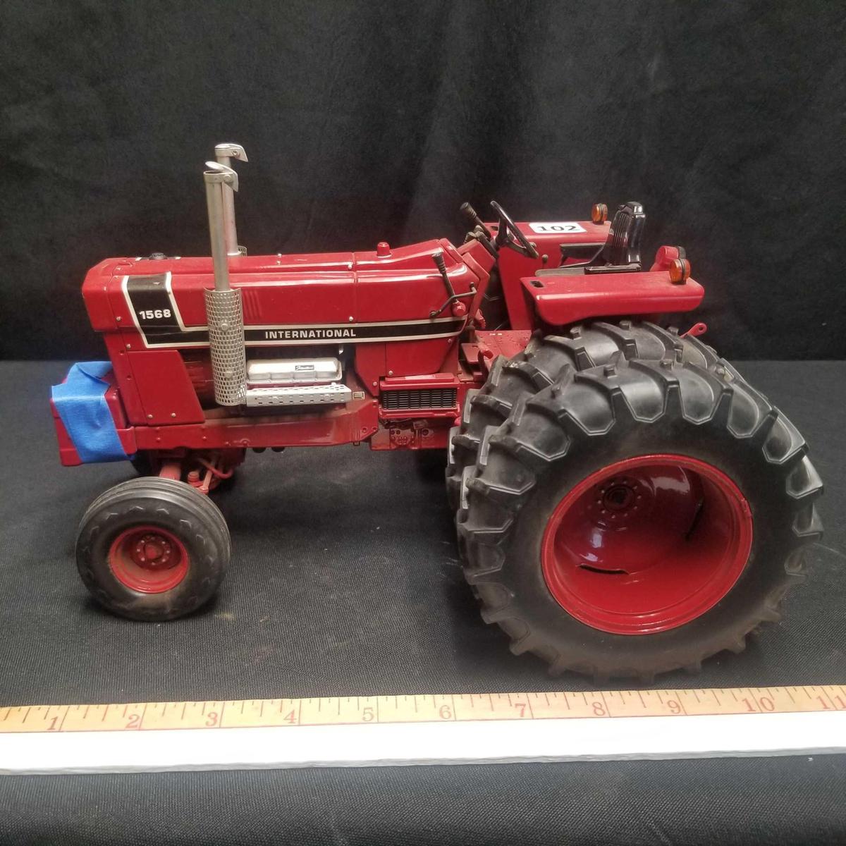 INTERNATIONAL "1568" TRACTOR, V-8, OPEN STATION, DUALS, WEIGHTS
