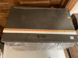 Metal Parts Cabinet'18''wx 11'xT''11''D with 16 plastic drawers
