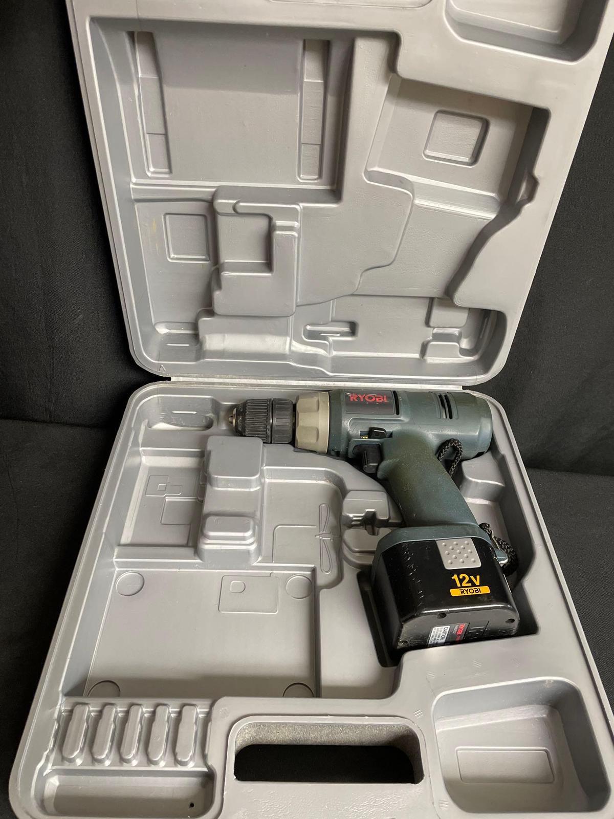 Ryobi 12V Battery Operated Drill in Case-No Charger