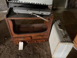 Oak Stand, Suitcase and Vintage Keyboard