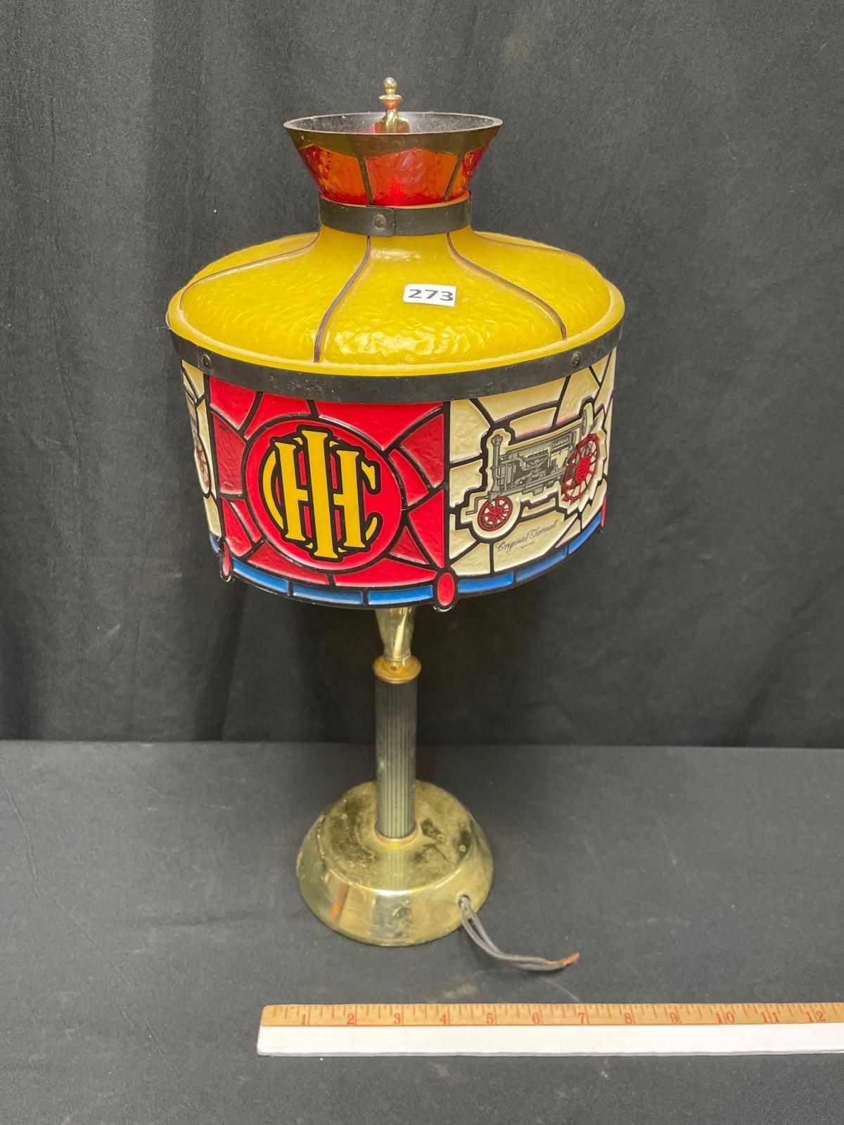 Vintage IHC Plastic Shade Lamp, 17'' tall